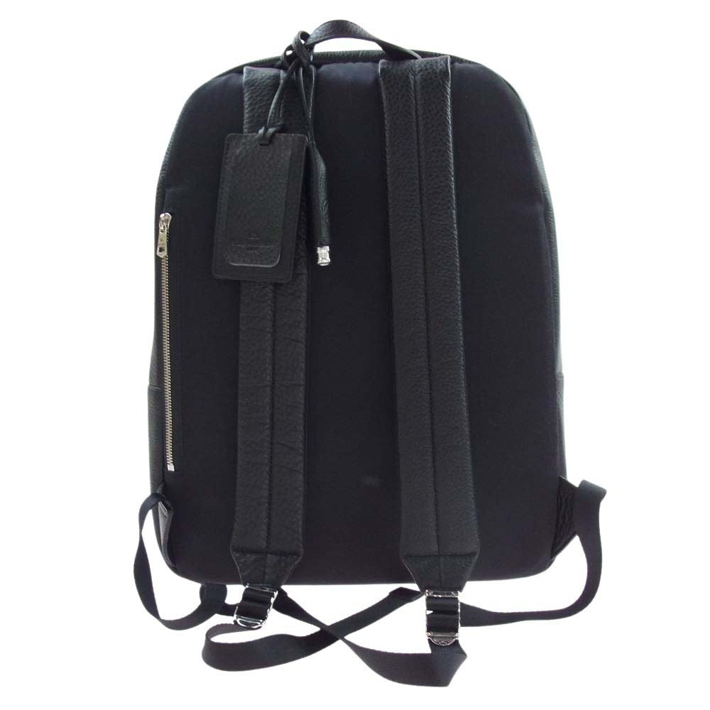 1piu1uguale3 ウノピュウノウグァーレトレ PELLE MORBIDA ペッレモルビダ 別注 MRG433 COW118 シュリンクレザー バックパック リュック ブラック系【中古】