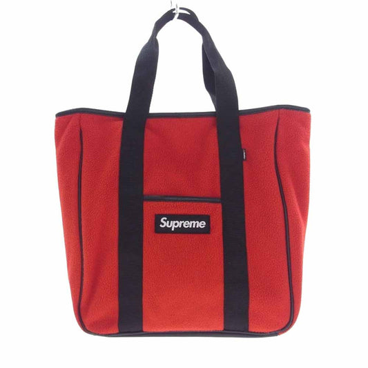 Supreme シュプリーム 18AW Polartec Tote ポーラーテック ボックスロゴ フリース トートバッグ レッド系【中古】