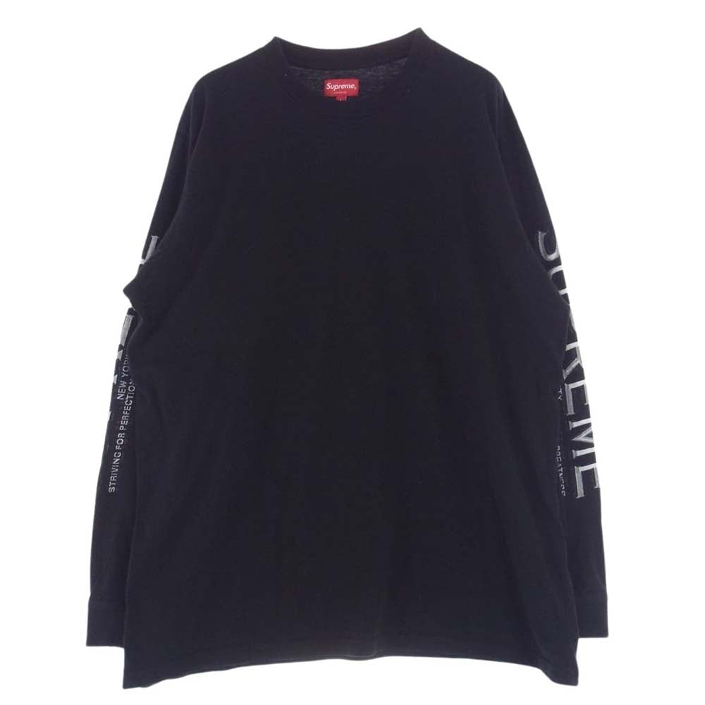 Supreme シュプリーム 17AW Crash Tee クラッシュ バックロゴ プリント 半袖 Tシャツ ブラック系 L【中古】