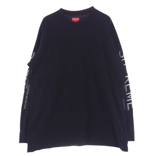 Supreme シュプリーム 17AW Crash Tee クラッシュ バックロゴ プリント 半袖 Tシャツ ブラック系 L【中古】