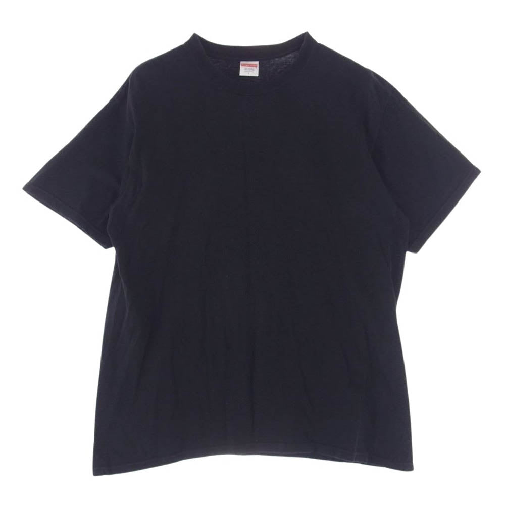Supreme シュプリーム 21AW Intarsia Sleeve L S Top 袖ロゴ プリント クルーネック 長袖 ロングスリーブ ロンT Tシャツ カットソー  ブラック系 L【中古】