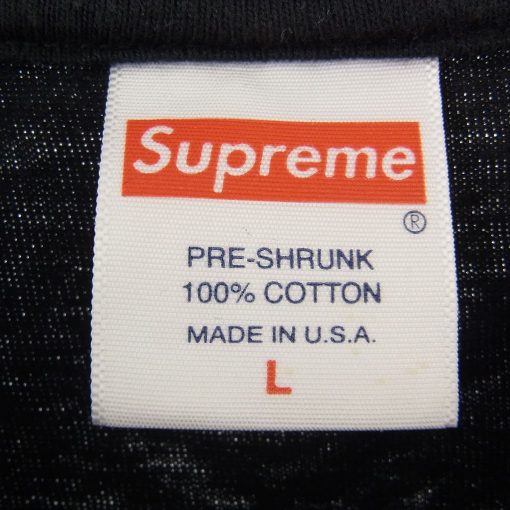 Supreme シュプリーム 21AW Intarsia Sleeve L S Top 袖ロゴ プリント クルーネック 長袖 ロングスリーブ ロンT Tシャツ カットソー  ブラック系 L【中古】