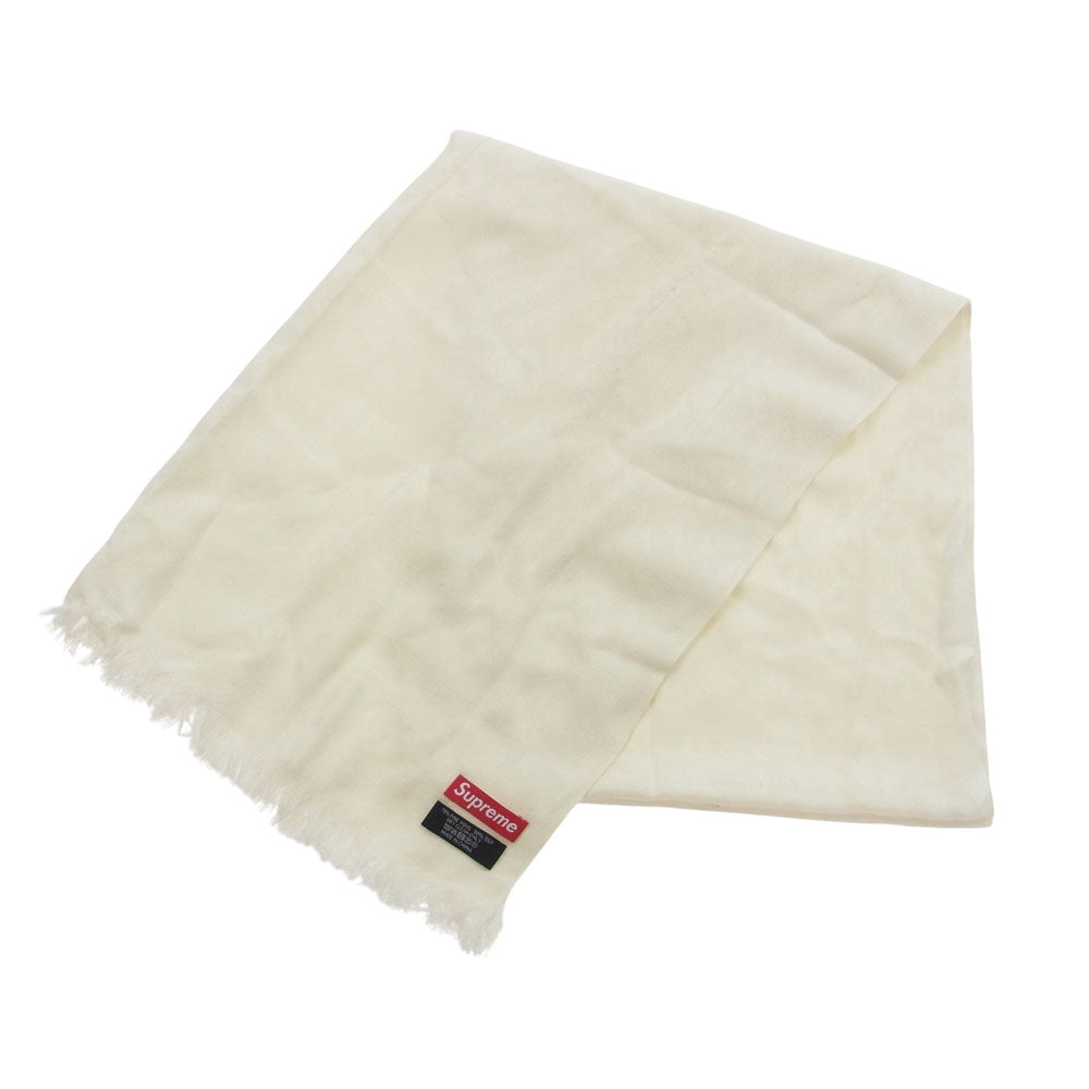 Supreme シュプリーム 17AW Fuck Wool Scarf 総柄 ウール スカーフ オフホワイト系【中古】