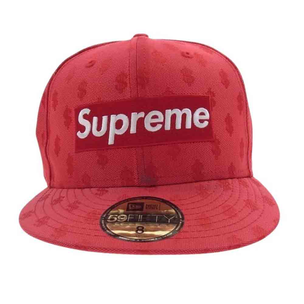 Supreme シュプリーム 18SS × NEW ERA ニューエラ MONOGRAM BOX LOGO モノグラム ボックスロゴ キャップ 帽子 レッド系 63.5【中古】