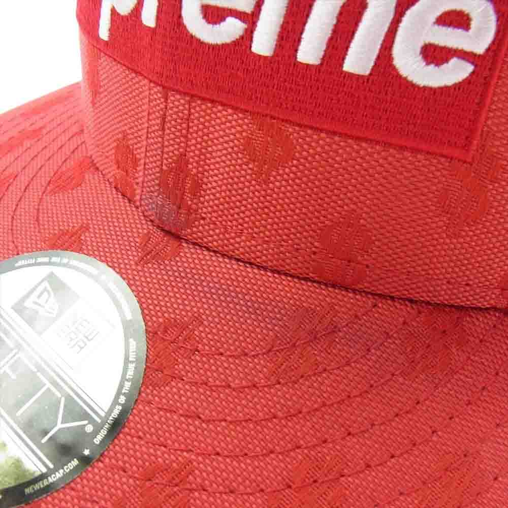 Supreme シュプリーム 18SS × NEW ERA ニューエラ MONOGRAM BOX LOGO モノグラム ボックスロゴ キャップ 帽子 レッド系 63.5【中古】