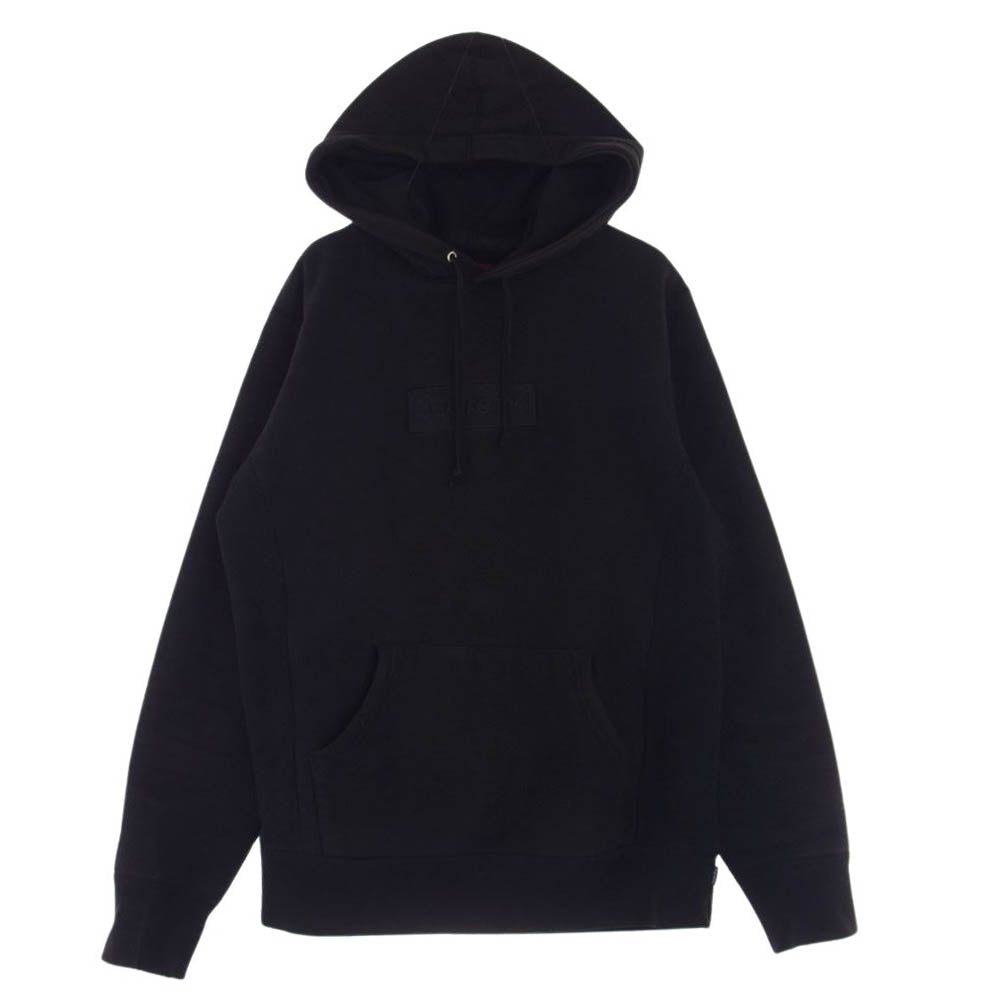 Supreme シュプリーム 14AW  Tonal Box Logo Pullover Hooded Sweatshirt トーナル ボックスロゴ プルオーバー パーカー ブラック系 M【中古】