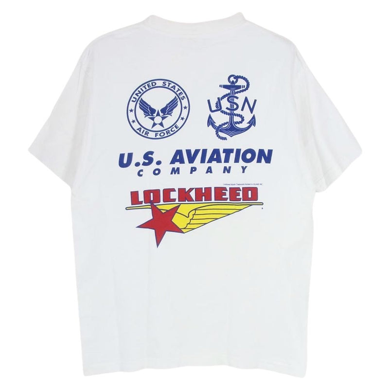 Buzz Rickson's バズリクソンズ LOCKHEED バックプリント クルーネック 半袖 Tシャツ ホワイト系 S【中古】