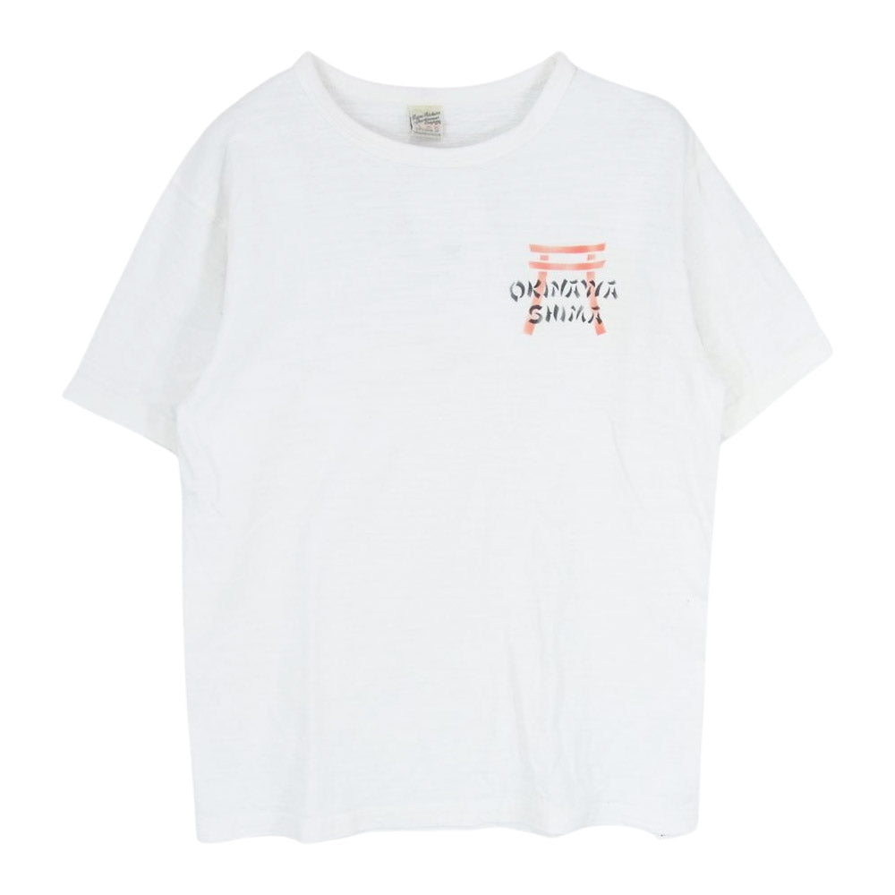 Buzz Rickson's バズリクソンズ OKINAWA SHIMA バックプリント 半袖 Tシャツ ホワイト系 L【中古】