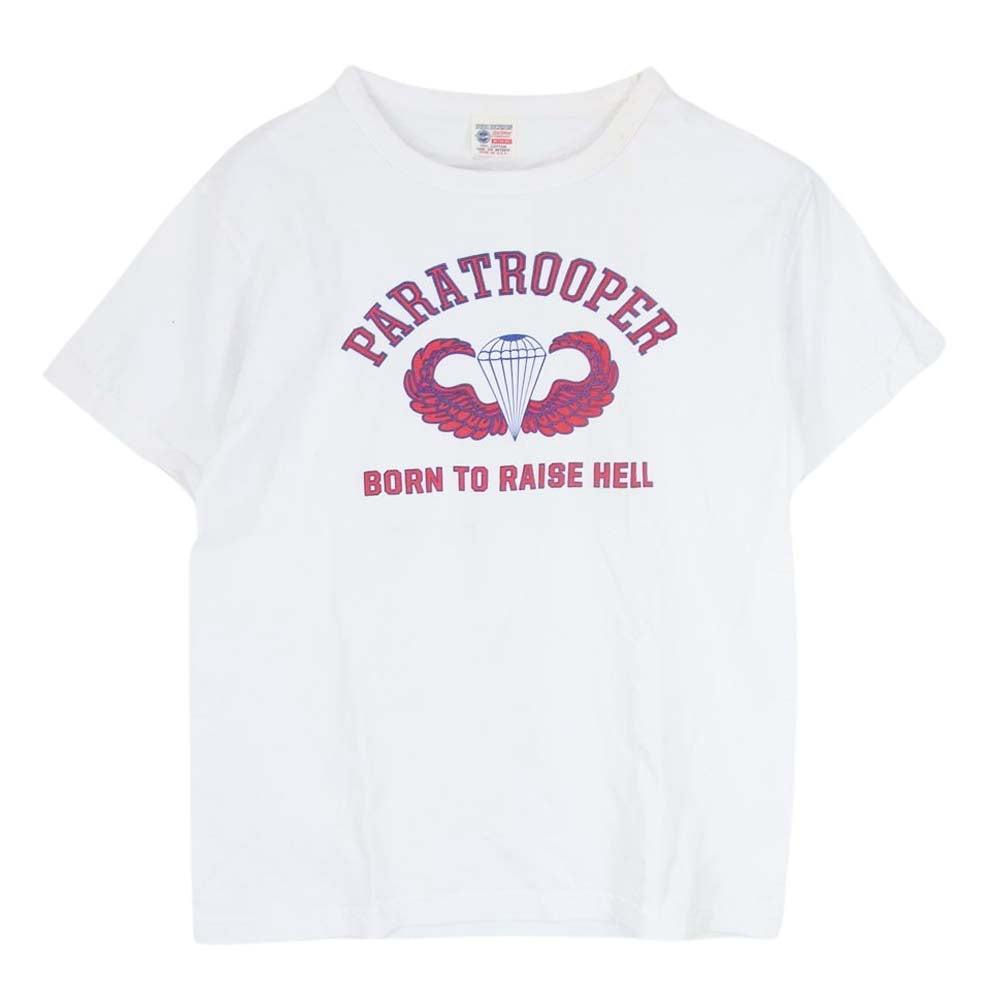 Buzz Rickson's バズリクソンズ PARATROOPER プリント 半袖 Tシャツ ホワイト系 M【中古】