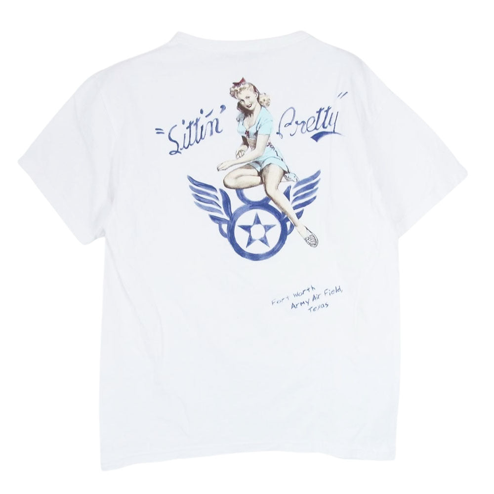 Buzz Rickson's バズリクソンズ mighty eighth バックプリント Tシャツ ホワイト系 M【中古】