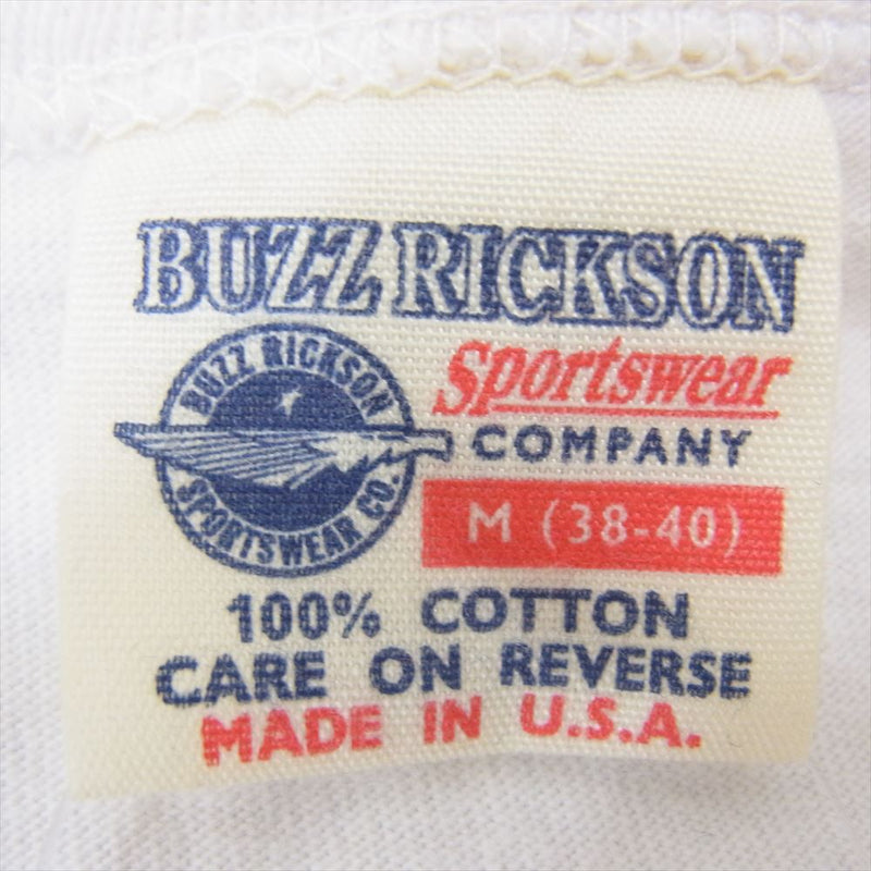 Buzz Rickson's バズリクソンズ mighty eighth バックプリント Tシャツ ホワイト系 M【中古】