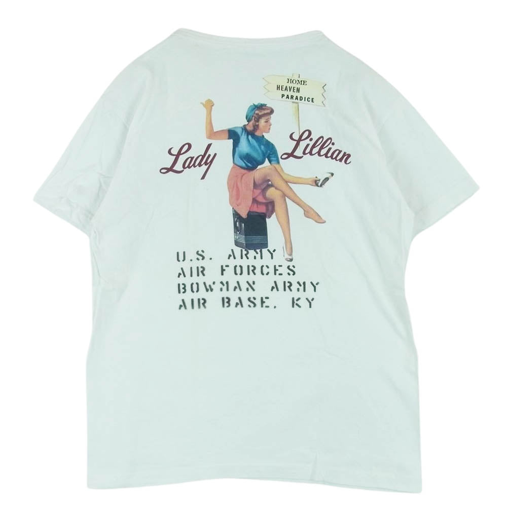 Buzz Rickson's バズリクソンズ USAAF バックプリント 半袖 Tシャツ コットン アメリカ製 ホワイト系 M【中古】