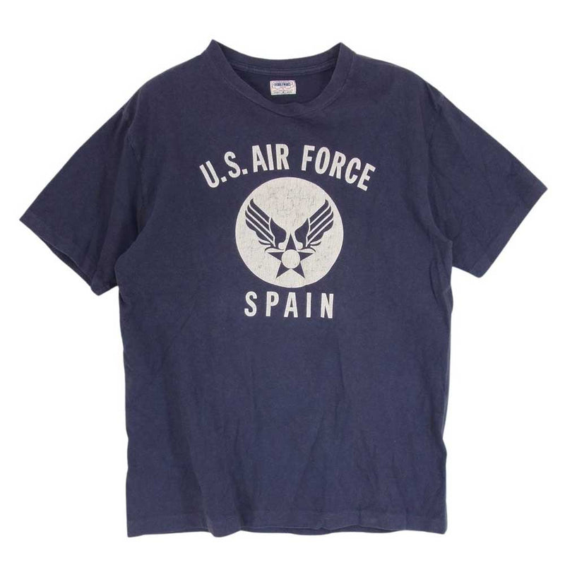 ダブルワークス US.AIR FORCE SPAIN プリント 半袖 Tシャツ ネイビー系 M【中古】