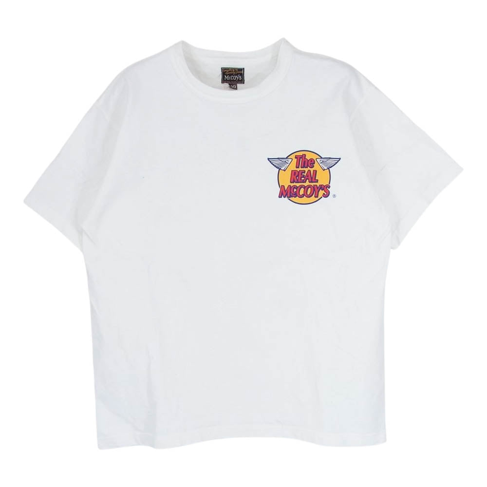 The REAL McCOY'S ザリアルマッコイズ ワンポイント ロゴ 半袖 Tシャツ カットソー ホワイト系 40【中古】