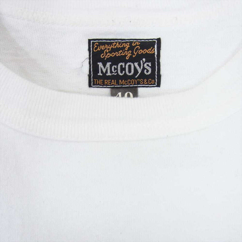 The REAL McCOY'S ザリアルマッコイズ ワンポイント ロゴ 半袖 Tシャツ カットソー ホワイト系 40【中古】