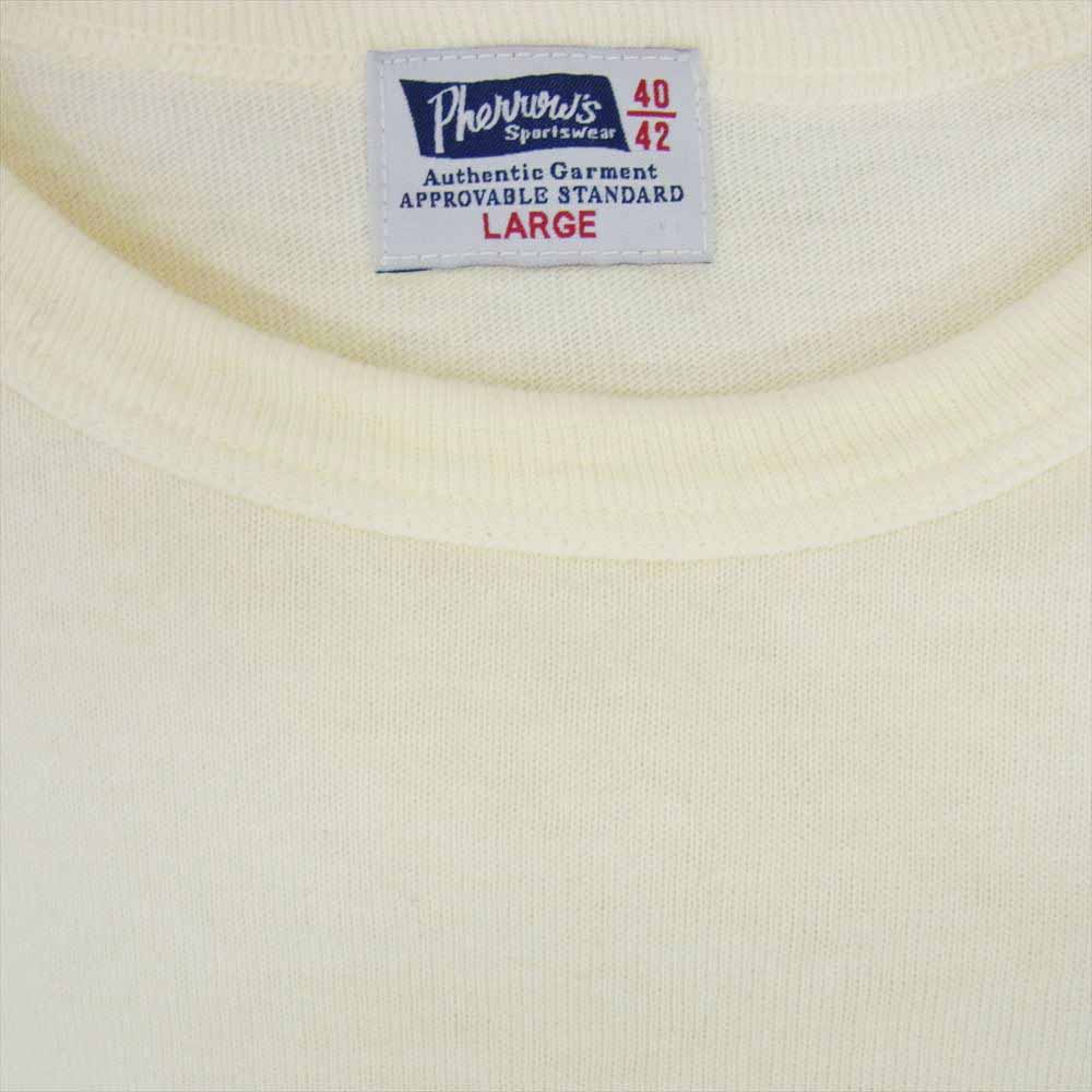 Pherrow's フェローズ US.MARINES プリント 半袖 Tシャツ ベージュ ベージュ系 L【中古】