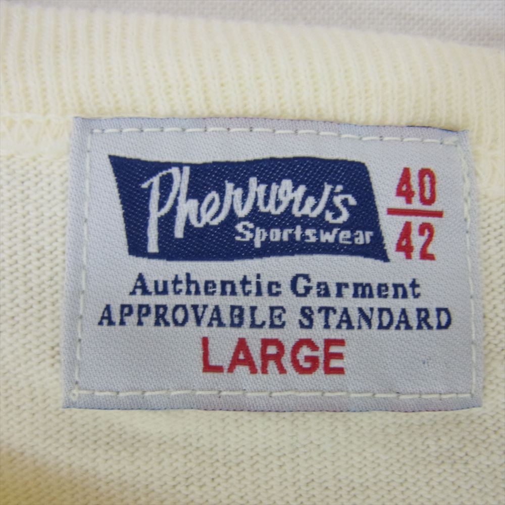 Pherrow's フェローズ US.MARINES プリント 半袖 Tシャツ ベージュ ベージュ系 L【中古】