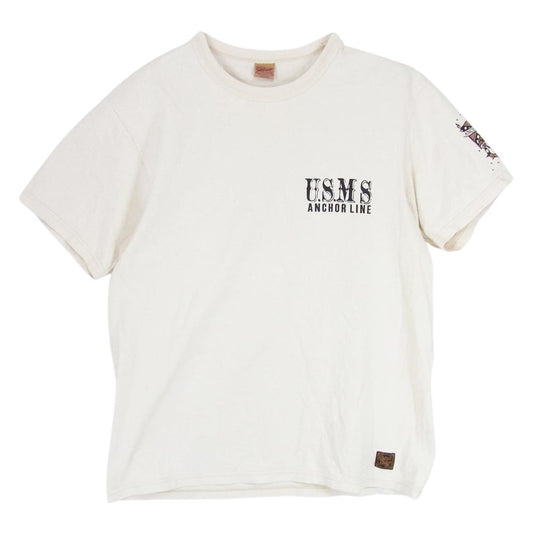 DELUXE デラックス UNITED STATES MAIL STEA MERS バックプリント 半袖 Tシャツ オフホワイト系 L【中古】