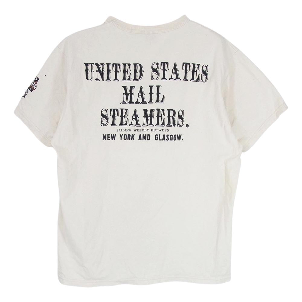 DELUXE デラックス UNITED STATES MAIL STEA MERS バックプリント 半袖 Tシャツ オフホワイト系 L【中古】