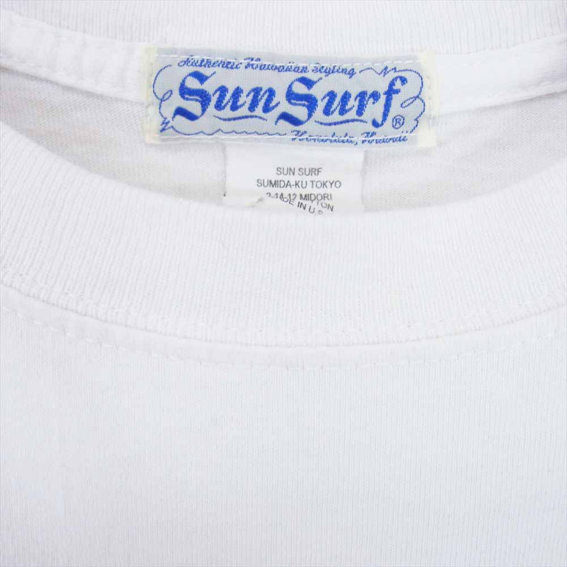SUN SURF サンサーフ The yamato 大和 バックプリント 半袖 Tシャツ ホワイト系 M【中古】