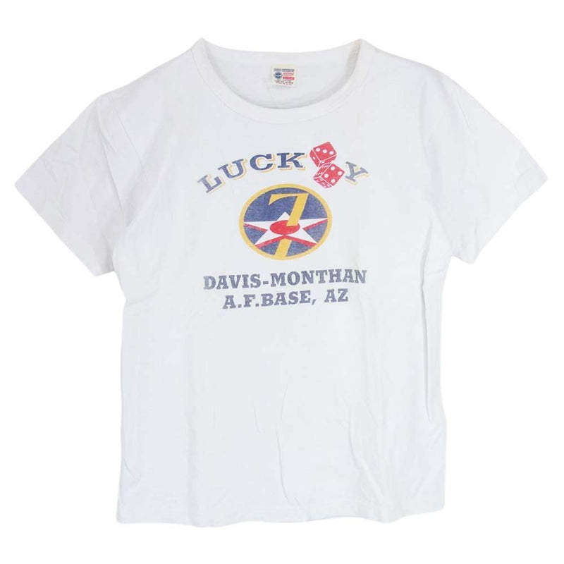 Buzz Rickson's バズリクソンズ LUCKY 7 プリント 半袖 Tシャツ ホワイト系 M【中古】