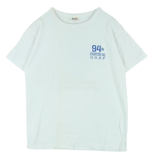 Buzz Rickson's バズリクソンズ 94th FIGHTER SQ プリント 半袖 Tシャツ ホワイト系 M【中古】
