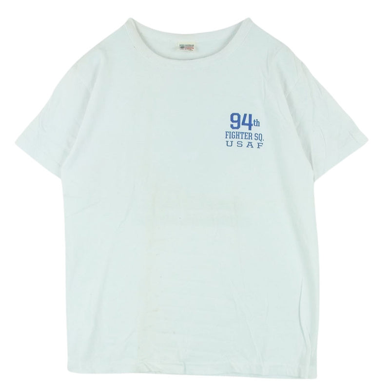 Buzz Rickson's バズリクソンズ 94th FIGHTER SQ プリント 半袖 Tシャツ ホワイト系 M【中古】