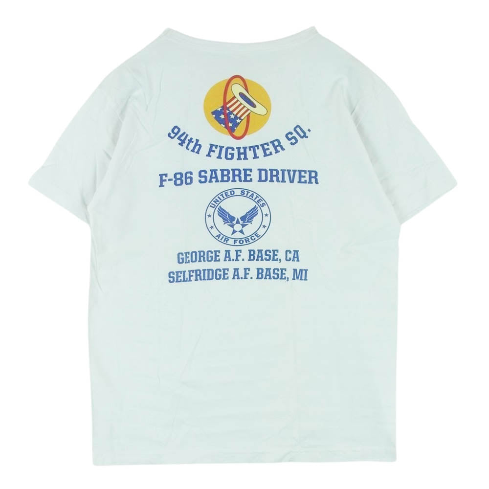 Buzz Rickson's バズリクソンズ 94th FIGHTER SQ プリント 半袖 Tシャツ ホワイト系 M【中古】