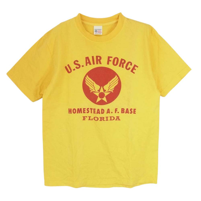 Buzz Rickson's バズリクソンズ US.AIR FORCE プリント 半袖 Tシャツ イエロー系 S【中古】