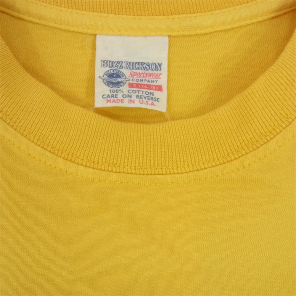 Buzz Rickson's バズリクソンズ US.AIR FORCE プリント 半袖 Tシャツ イエロー系 S【中古】