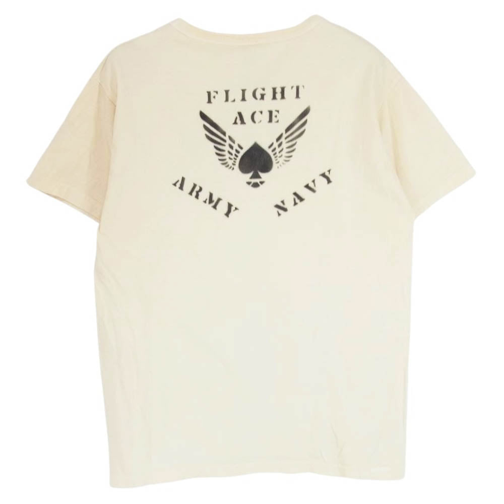 Buzz Rickson's バズリクソンズ FINEST MILITARY CAP ロゴ 半袖 Tシャツ オフホワイト系 M【中古】