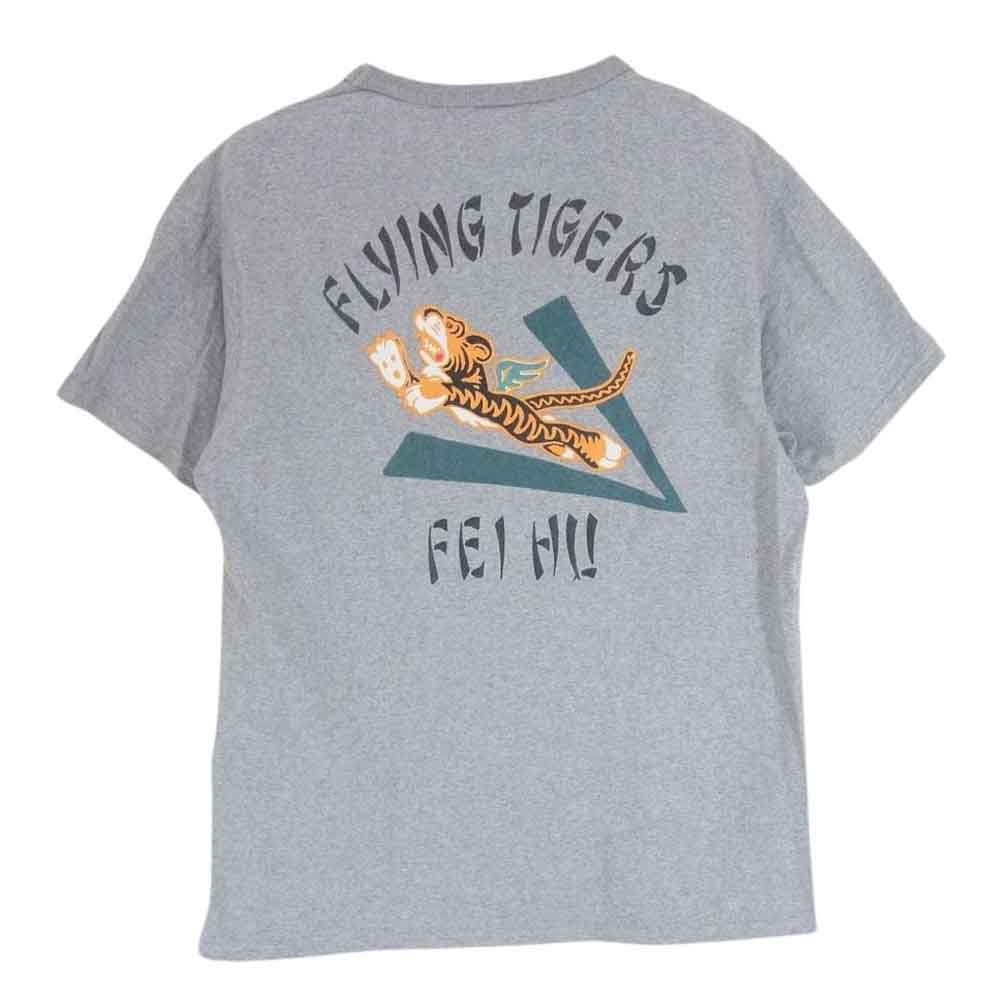 The REAL McCOY'S ザリアルマッコイズ FLYING TIGERS フライング タイガー バックプリント 半袖 Tシャツ グレー系 38【中古】