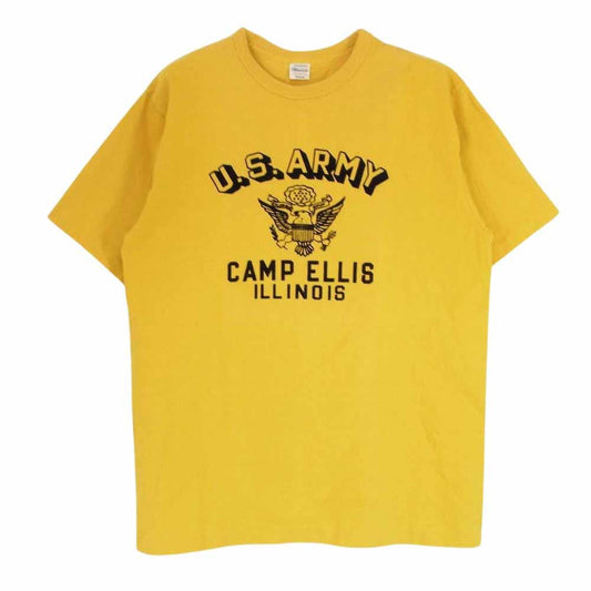 WAREHOUSE ウエアハウス US,ARMY CAMP ELLIS ユーエスアーミー ロゴ 半袖 Tシャツ イエロー系 M【中古】