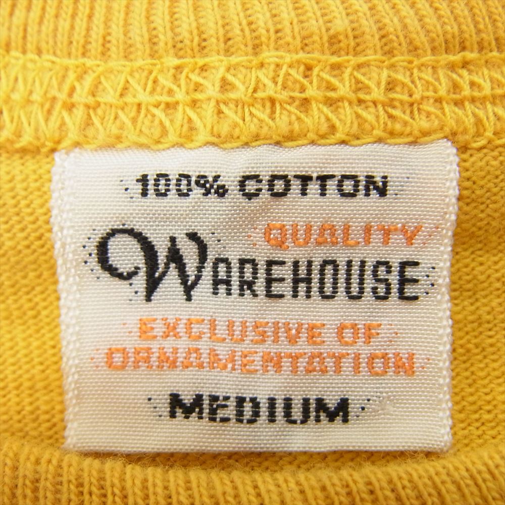 WAREHOUSE ウエアハウス US,ARMY CAMP ELLIS ユーエスアーミー ロゴ 半袖 Tシャツ イエロー系 M【中古】