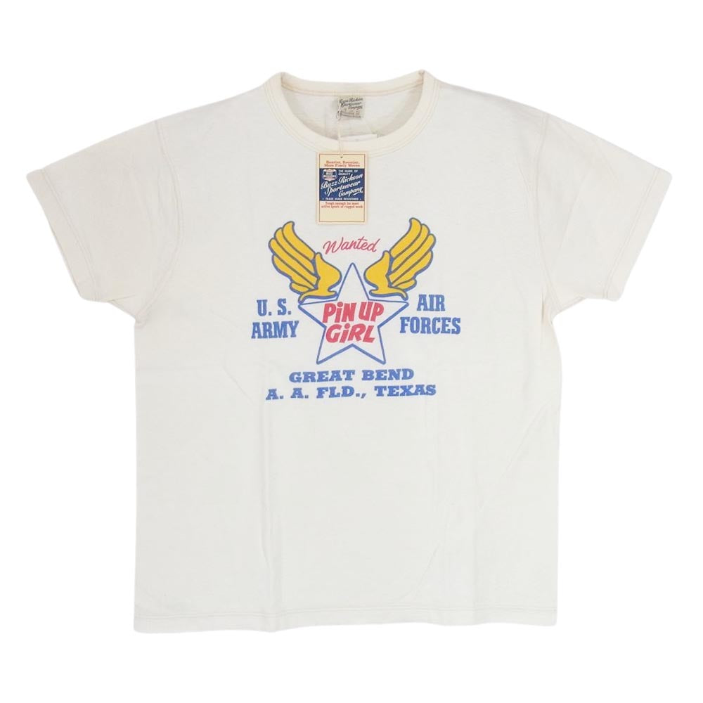 Buzz Rickson's バズリクソンズ BR76562 US ARMY USAF pin up girl プリント Tシャツ NAT オフホワイト系 M【中古】