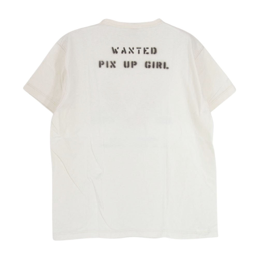 Buzz Rickson's バズリクソンズ BR76562 US ARMY USAF pin up girl プリント Tシャツ NAT オフホワイト系 M【中古】