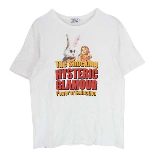 HYSTERIC GLAMOUR ヒステリックグラマー 18SS 02182CT13 THE SHOCKING Tee ガール ウサギ プリント 半袖 Tシャツ ホワイト系 L【中古】