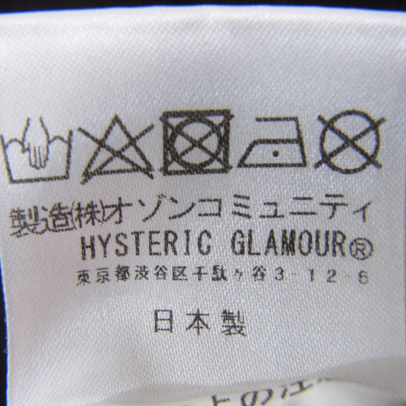 HYSTERIC GLAMOUR ヒステリックグラマー 20SS 02201CT06 Cocktail Lounge Tee カクテルラウンジ ガール 刺繍モチーフ ロゴ プリント 半袖 Tシャツ ブラック系 L【中古】