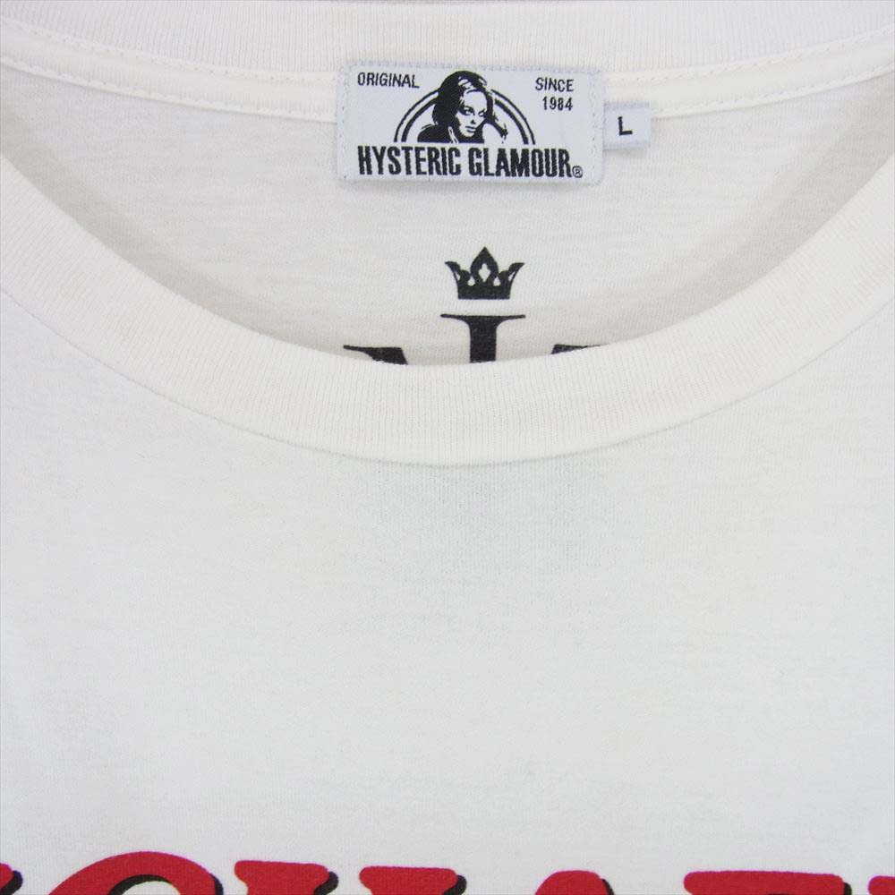 HYSTERIC GLAMOUR ヒステリックグラマー 02182CT01 MICHAEL JACKSON OFF THE WALL Tee MJ マイケル ジャクソン フォト プリント 半袖 Tシャツ ホワイト系 L【中古】