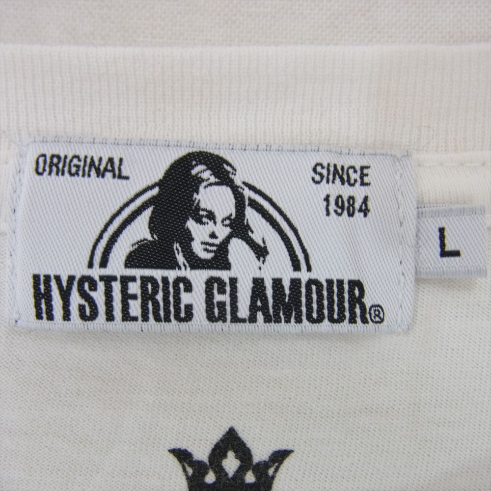 HYSTERIC GLAMOUR ヒステリックグラマー 02182CT01 MICHAEL JACKSON OFF THE WALL Tee MJ マイケル ジャクソン フォト プリント 半袖 Tシャツ ホワイト系 L【中古】
