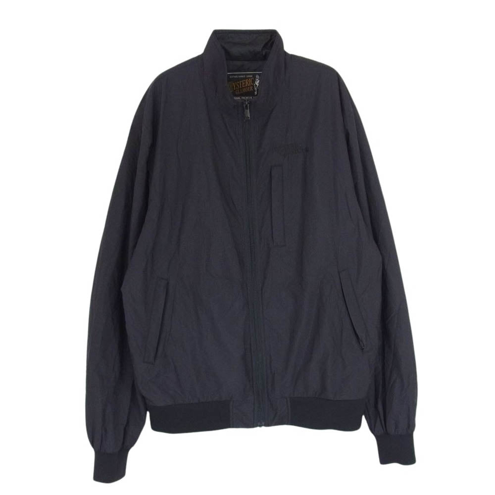 HYSTERIC GLAMOUR ヒステリックグラマー 17AW 02173AB08 バックロゴ プリント 中綿 プリマロフト ジップアップ ナイロン ジャケット ブラック系 L【中古】