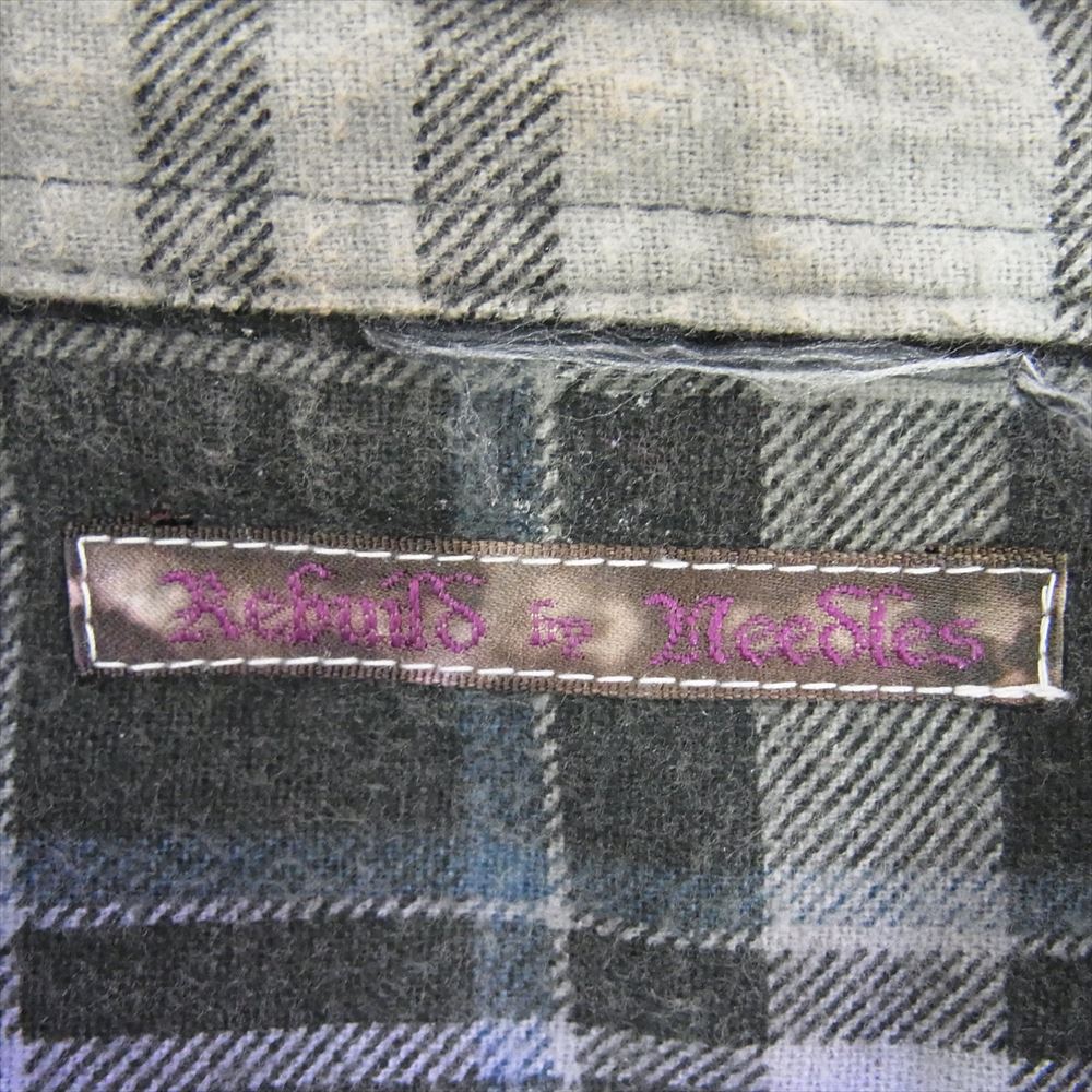 Needles ニードルス KP272 Rebuild by Needles Flannel Shirt 7Cut リビルドバイニードルズ 再構築 タイダイ ネルシャツ 長袖 チェック シャツ パープル系 サイズ表記無【中古】