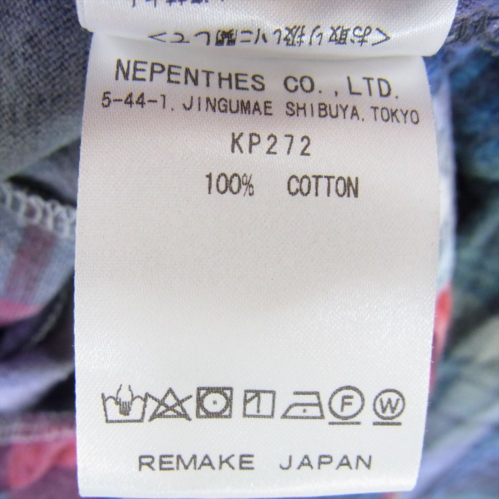 Needles ニードルス KP272 Rebuild by Needles Flannel Shirt 7Cut リビルドバイニードルズ 再構築 タイダイ ネルシャツ 長袖 チェック シャツ パープル系 サイズ表記無【中古】