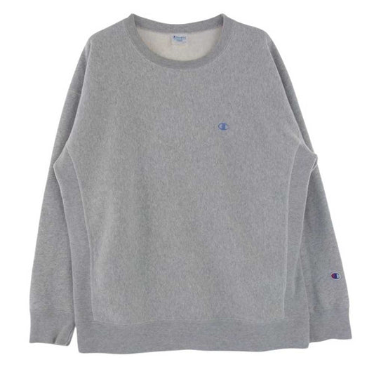 Champion チャンピオン C8-N038 REVERSE WEAVE リバースウィーブ 単色タグ 裏起毛 長袖 クルーネック スウェット トレーナー グレー系 L【中古】