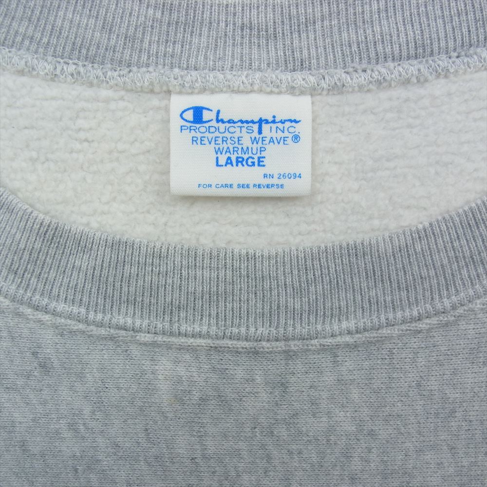 Champion チャンピオン C8-N038 REVERSE WEAVE リバースウィーブ 単色タグ 裏起毛 長袖 クルーネック スウェット トレーナー グレー系 L【中古】