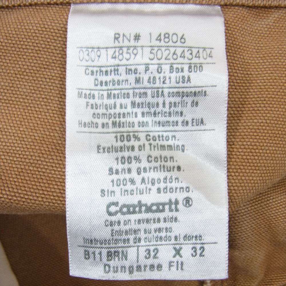 Carhartt カーハート メキシコ製 ダック ペインター ワーク パンツ ブラウン系 32【中古】