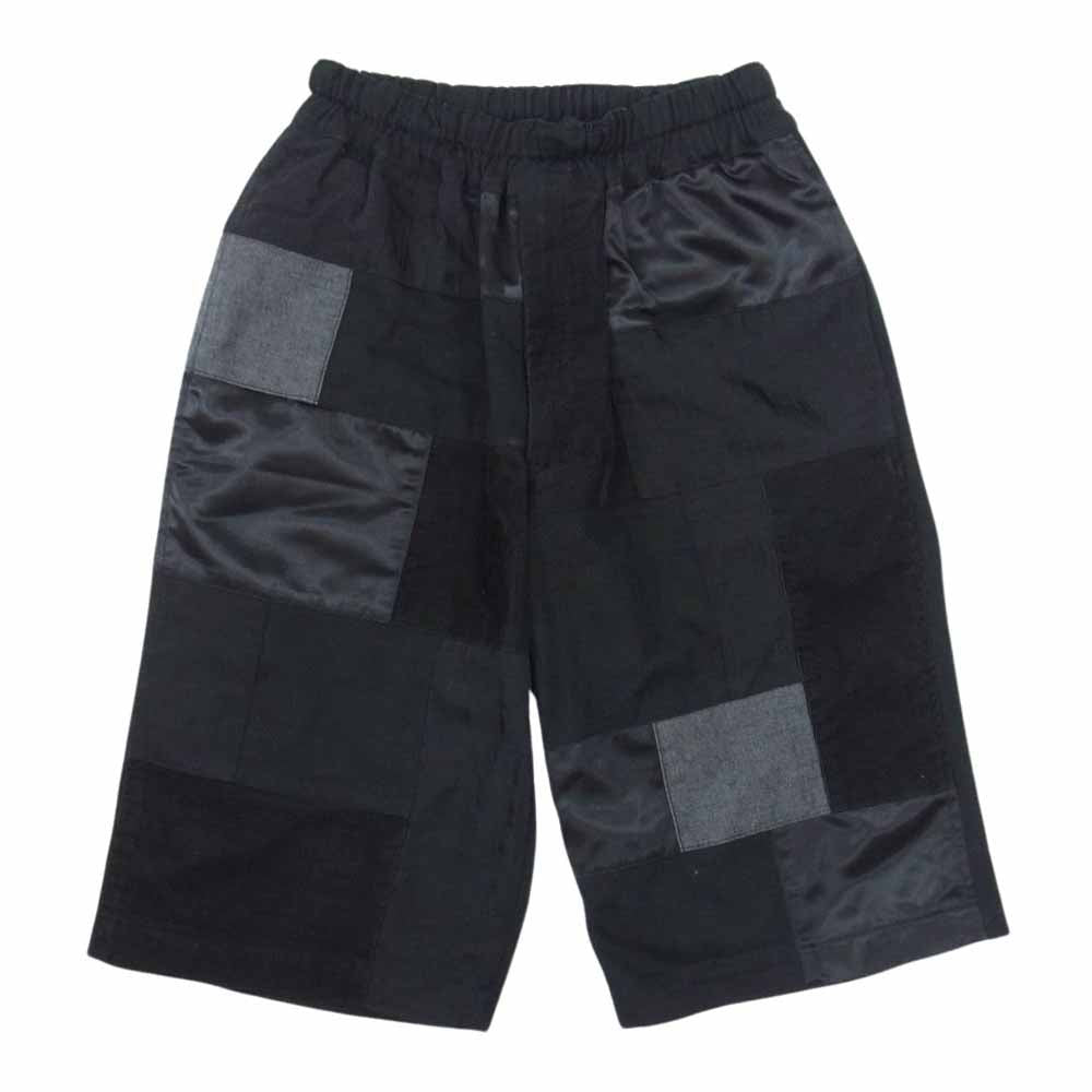 BLACK COMME des GARCONS ブラックコムデギャルソン 15SS 1O-P020 パッチワーク ショーツ ショート ハーフ パンツ ブラック系 XS【中古】