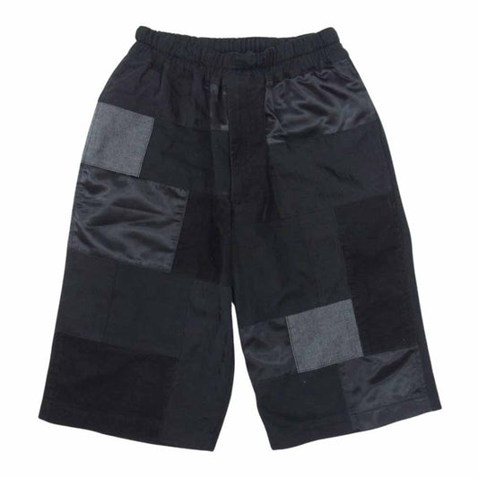 BLACK COMME des GARCONS ブラックコムデギャルソン 15SS 1O-P020 パッチワーク ショーツ ショート ハーフ パンツ ブラック系 XS【中古】