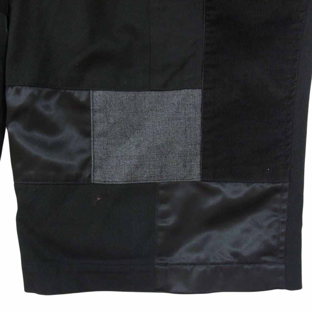 BLACK COMME des GARCONS ブラックコムデギャルソン 15SS 1O-P020 パッチワーク ショーツ ショート ハーフ パンツ ブラック系 XS【中古】