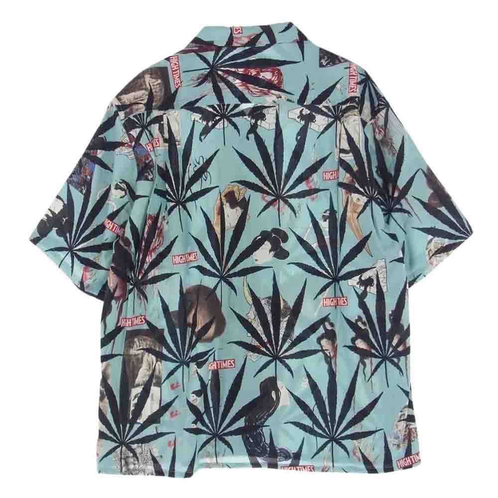 WACKO MARIA ワコマリア 24SS HIGHTIMES-WM-HI06 HIGHTIMES S/S HAWAIIAN SHIRT ハイタイムズ ハワイアンシャツ アロハシャツ レーヨン 半袖シャツ ライトブルー系 XXL【極上美品】【中古】